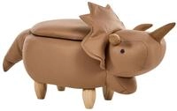 Beliani Tierhocker mit Stauraum Braun Stoff Tier Verspielter Dino-Hocker 