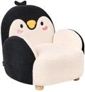 Beliani Kindersessel Pinguin Schwarz Boucl&eacute; f&uuml;r Kinder Form Gepolstert |...