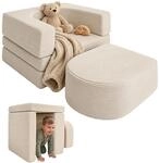 Relaxdays Kindersessel, modular, 4-teilig, weiche Bausteine, beige | Relaxsessel,