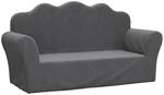 vidaXL Kindersofa 2-Sitzer Anthrazit Weich Pl&uuml;sch