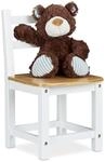 Relaxdays Kinderstuhl Rustico aus Bambus, wei&szlig;/Natur | F&uuml;r Jungen und M&auml;dchen,