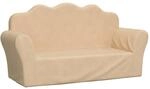 vidaXL Kindersofa 2-Sitzer Creme Weicher Pl&uuml;sch