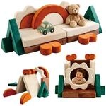 Relaxdays Kinder-Spielsofa, modular, 18-tlg., weiche Bausteine, bunt | Kindercouch,