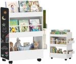 AIYAPLAY Kinder B&uuml;cherregal 4 Regalen f&uuml;r 3&ndash;8 Jahre 66,5x32,5x86,5 cm Wei&szlig; 