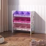 [en.casa] Kinderregal Boiro Kinderzimmerregal 60 x 62 x 30 cm stehend mit 9...