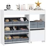 AIYAPLAY Kinderregal 11 Aufbewahrungsboxen f&uuml;r Kinder 105 x 30 x 80 cm Wei&szlig; 