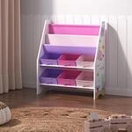 [en.casa] Kinderregal Ponteceso B&uuml;cherregal mit 2 Ablagef&auml;chern...