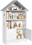 WOLTU Kinderregal, Kinderb&uuml;cherregal mit 3 Ebenen, abschlie&szlig;barer T&uuml;r, Wei&szlig; 
