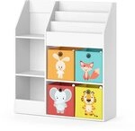 Vicco Kinderregal Luigi, Wei&szlig;, 100.4 x 114.2 cm | mit 4 Faltboxen (bunt), zur