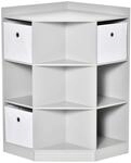HOMCOM Kinderregal Kinderzimmerregal 3 Aufbewahrungsboxen 7 F&auml;cher Grau |...