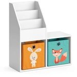 Vicco Kinderregal Luigi, Wei&szlig;, 72 x 79 cm | Mini, mit 2 Faltboxen opt.1, zur