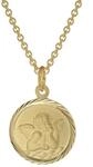 trendor Kinder-Halskette mit Schutzengel Anh&auml;nger Gold auf Silber 39030 