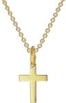 trendor Kreuz-Anh&auml;nger 333 Gold Mit Vergoldeter Silberkette f&uuml;r Kinder |...