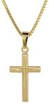 trendor Kreuz-Anh&auml;nger Gold 585 (14 Kt.) + Goldplattierte Kette 75276 |...