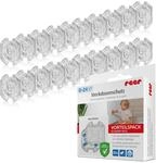 reer Steckdosenschutz zum Kleben, Kindersicherung, 20 St&uuml;ck, Transparent 