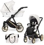 Kunert Ivento Premium 2in1 Kinderwagen mit Goldrahmen, Aluminiumrahmen, Bunt