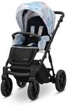 Kunert Ivento 2in1 Kinderwagen mit schwarzem Rahmen und wei&szlig;em Stil (Blau/Rosa)