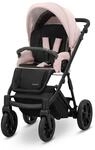 Kunert Ivento 2in1 Kinderwagen mit schwarzem Rahmen und wei&szlig;em Stil (Rosa)
