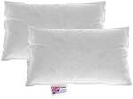 Homescapes F&uuml;llkissen 30x50 cm &ndash; 2er-Set Federkissen mit Daunen &...