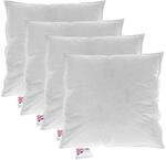 Homescapes F&uuml;llkissen 50x50 cm &ndash; 4er-Set Federkissen mit Daunen &...