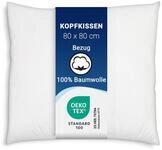 ZOLLNER Kopfkissen - 80x80 cm - Bezug aus 100% Baumwolle - Polyesterf&uuml;llung -
