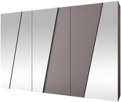 Mirjan24 Kleiderschrank Zemro 4L 300 mit 6 T&uuml;ren (Cashmere + Schwarz) 
