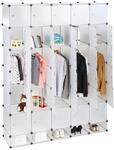 Relaxdays XXL Kleiderschrank Stecksystem, 25 F&auml;cher, transparent | 5...