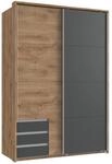 luma-Home 22671/Schwebet&uuml;renschrank 2-t&uuml;rig,Eiche Dekor&Grafit,Passepartout 