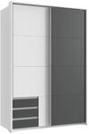 luma-Home 22668/ Schwebet&uuml;renschrank 2-t&uuml;rig, Wei&szlig; & Grafit, Passepartout 