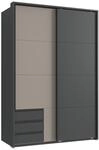 luma-Home 22673/ Schwebet&uuml;renschrank 2-t&uuml;rig,Grafit&Sandgrau, Passepartout 