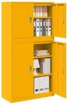 vidaXL Aufbewahrungsschrank 2 STK. Senfgelb 90 x 40 x 175 cm Stahl