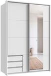 luma-Home 22681/ Schwebet&uuml;renschrank 2-t&uuml;rig, Wei&szlig;, Spiegel, Passepartout 