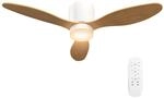 HOMCOM Deckenventilator mit Beleuchtung und Fernbedienung 115 cm Natur | Umkehrbarer