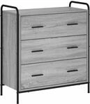 vidaXL Sideboard Sonoma-Grau 97 x 33 x 81 cm Holzwerkstoff | Klare Linien und...