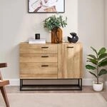 [en.casa] Sideboard Lavangen Wohnzimmerschrank mit 1 T&uuml;r und 3 Schubladen...