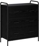 vidaXL Sideboard Schwarz Eichen-Optik 97 x 33 x 81 cm Holzwerkstoff | Klare...