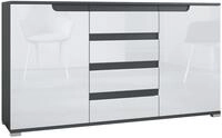 Vladon Sideboard Sylt V1, Kommode mit 2 T&uuml;ren und 4 Schubladen, Korpus -...