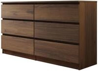 Mirjan24 Kommode Malwa M6 140 mit 6 Schubladen (Nuss Warmia) | Griffloses...
