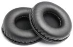 INF Set mit 4 Universal-Ohrpolstern aus Proteinleder &ndash; Schwarz, 9,5 x 9,5 x 2 cm