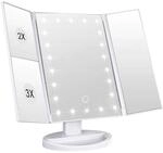 Intirilife Schminkspiegel mit 22 LED Beleuchtung und USB Kabel zum Aufladen in...