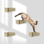 Rohrschneider Katzentreppe f&uuml;r Katzenwand, Natur, Sisalseil (4er Set)