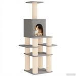 vidaXL Katzennbaum mit Sisal-Kratzs&auml;ulen Hellgrau 180 cm