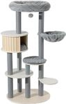 Fudajo Urban Studio 163 cm Kratzbaum grau, Katzenbaum mit Katzenhaus,...