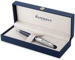 Waterman Expert Kugelschreiber | Metall und blaue Lackierung | ziselierte Kappe 