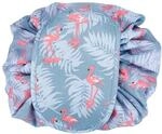 INTIRILIFE Kosmetiktasche in GRAU ROSA Flamingo - 62 x 54 cm - Runder One Step