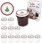 MamboCat 12er Set Sturzglas 350 ml mit Twist-Off-Deckel Weihnachtstraum I