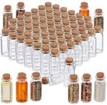 Relaxdays Mini Glasflaschen mit Korken, 72er Set, kleine Glasfl&auml;schchen zum