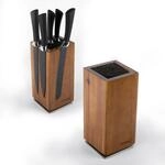 Exitoso Messerblock aus Akazienholz (ohne Messer) | Messerhalter 360&deg; drehbar,