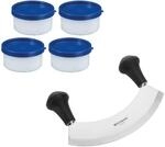 Westmark Kr&auml;uter-Set, 5tlg, 1 Wiegemesser + 4 Kr&auml;uterdosen zum Einfrieren,