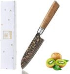 zayiko BlackMagma Damastmesser Santoku 12 cm, Damaststahl, Ahornholzgriff | 33...